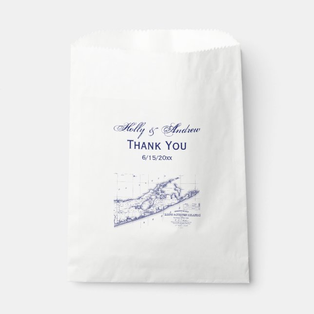 Bolsa De Papel Long Island El Mapa De Hamptons (Anverso)