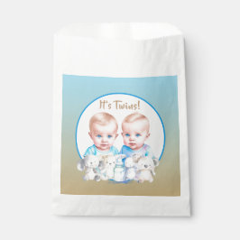 Bolsa De Papel Los animales acuarela de Baby Shower de Twin Boy