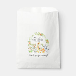 Bolsa De Papel Los animales de la jungla amarilla Baby Shower fav