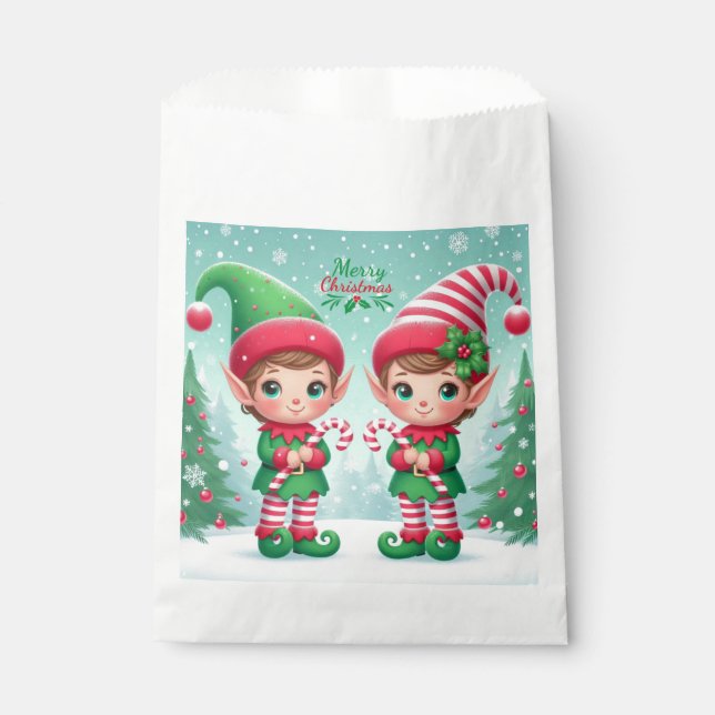 Bolsa De Papel Los elfos de los Navidades (Anverso)