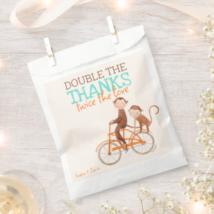 Bolsa De Papel Los gemelos Baby Shower cute el doble problema de