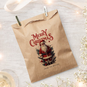 Bolsa De Papel Los Navidades de Vintage Santa Claus favorecen la