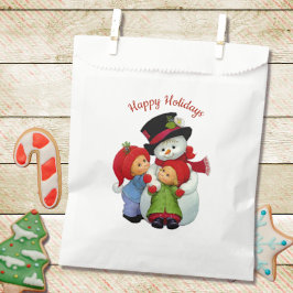 Bolsa De Papel Los Navidades se tocan con la bolsa de Snowman