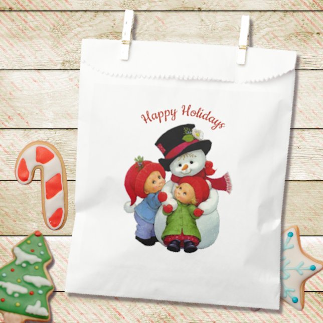 Bolsa De Papel Los Navidades se tocan con la bolsa de Snowman (Subido por el creador)