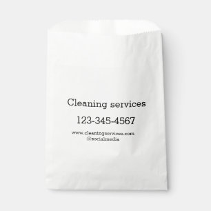 Bolsa De Papel Los servicios de limpieza añaden número de direcci