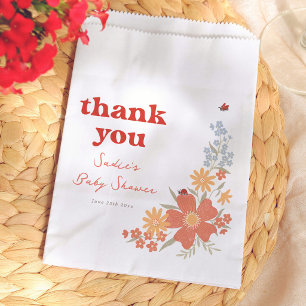 Bolsa De Papel Love Bug Floral Girl Baby Shower Agradecimiento