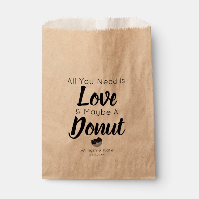Bolsa De Papel Love Donut Treat Wedding Favor Bag (Anverso)