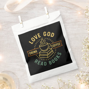 Bolsa De Papel Love God Drink Coffee Read Books Amantes Vintage