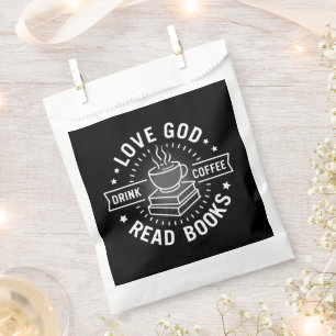 Bolsa De Papel Love God Drink Coffee Read Books Amantes Vintage