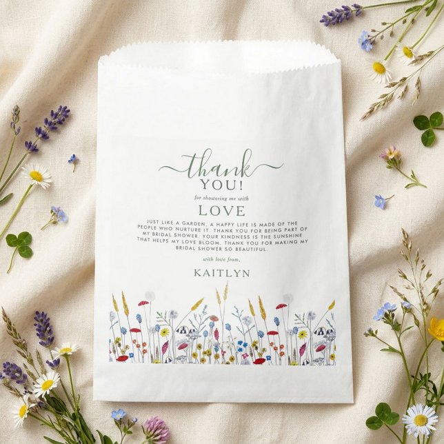 Bolsa De Papel Love in Bloom Wildflower Meadow Bridal Shower (Subido por el creador)