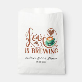 Bolsa De Papel Love Is Brewing Bridal Shower Romantic Heart 