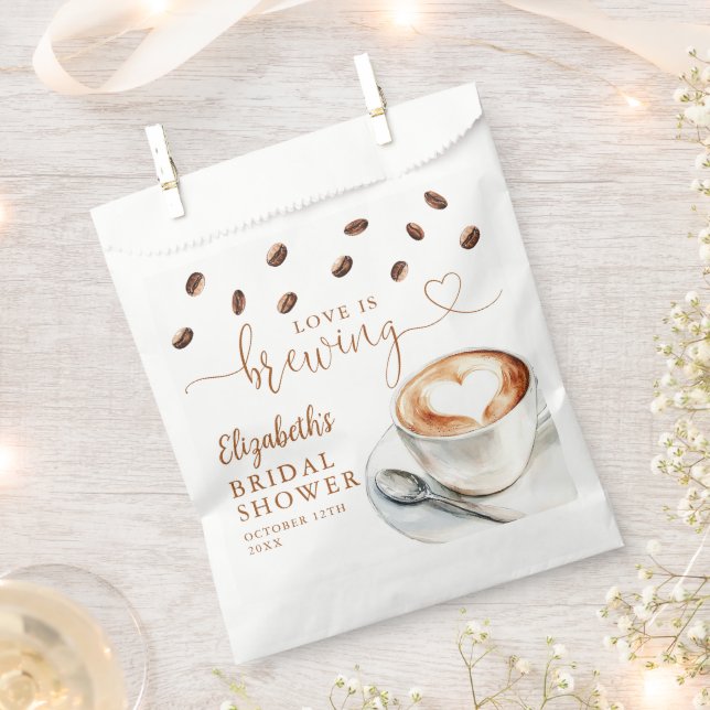 Bolsa De Papel Love Is Brewing Coffee Bridal Shower (Cortado)