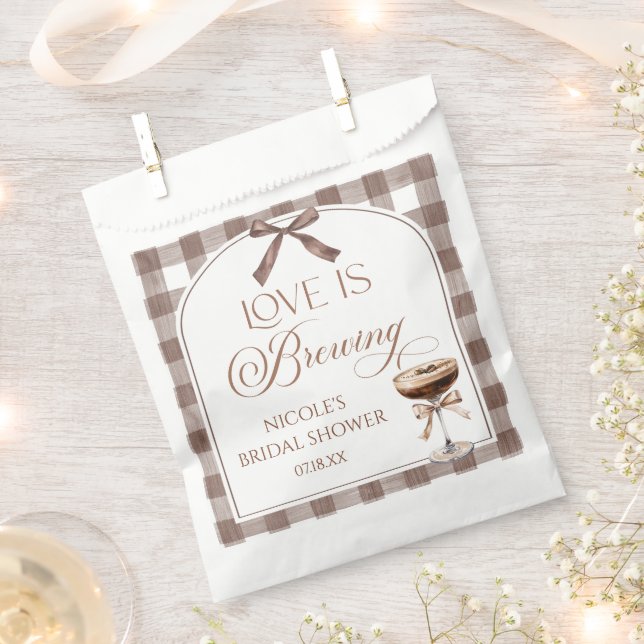 Bolsa De Papel Love Is Brewing Expresso Martini Bow Bridal Shower (Cortado)