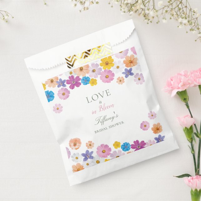 Bolsa De Papel Love is in Bloom Wildflower Garden Bridal Shower (Sellado)