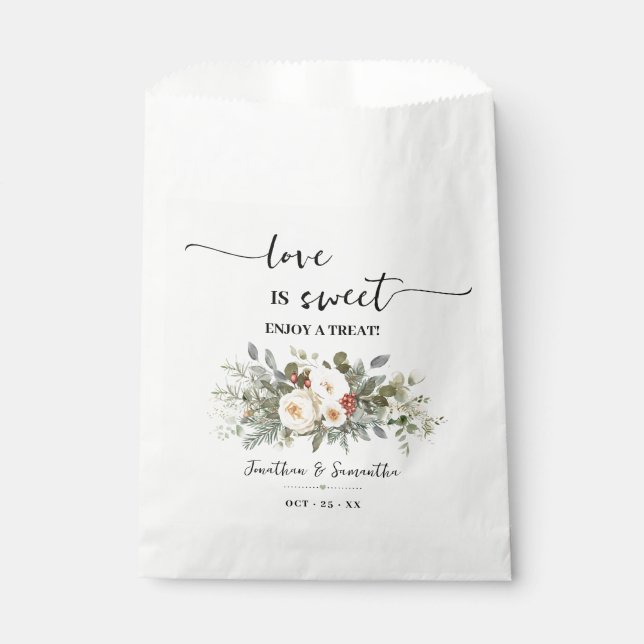 Bolsa De Papel Love is Sweet Enjoy a Treat Winter Shower (Anverso)