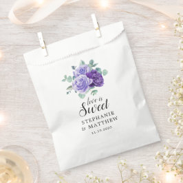 Bolsa De Papel Love Is Sweet Purple Blooms Eucalyptus Wedding