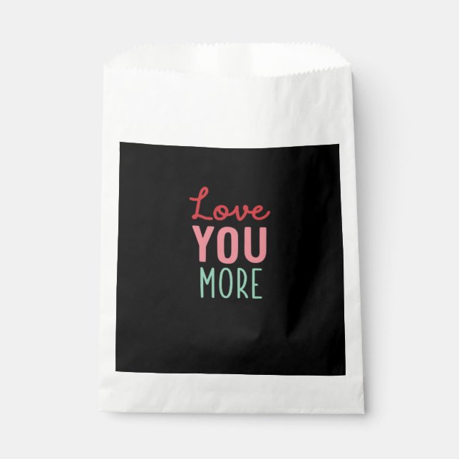 Bolsa De Papel Love You More Valentines Wedding Quote Design  (Anverso)