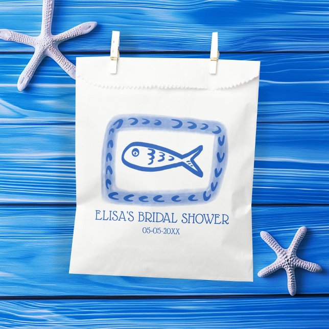 Bolsa De Papel LoveNotes from Sea Cute Fish PERSONALIZADO Bridal  (LoveNotes from Sea Cute Fish CUSTOM Bridal Shower Favor Bag
)
