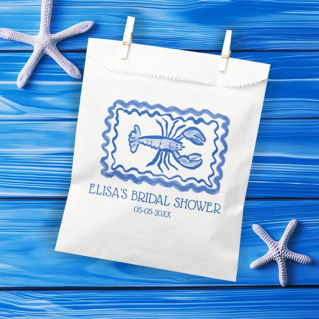 Bolsa De Papel LoveNotes from Sea Lobster PERSONALIZADO Bridal Sh (LoveNotes from Sea Lobster CUSTOM Bridal Shower Favor Bag
)