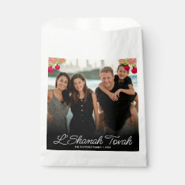 Bolsa De Papel L'Shanah Tovah Script Photo Pomegranate Flower