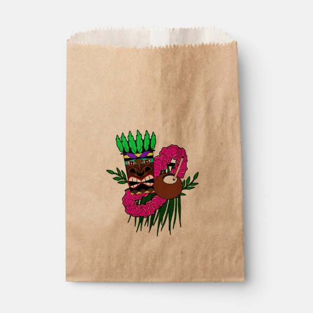 Bolsa De Papel Luau Birthday Party (Anverso)