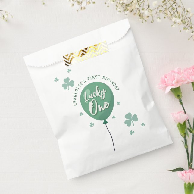 Bolsa De Papel Lucky One cumpleaños St Patricks Day Trébol (Sellado)