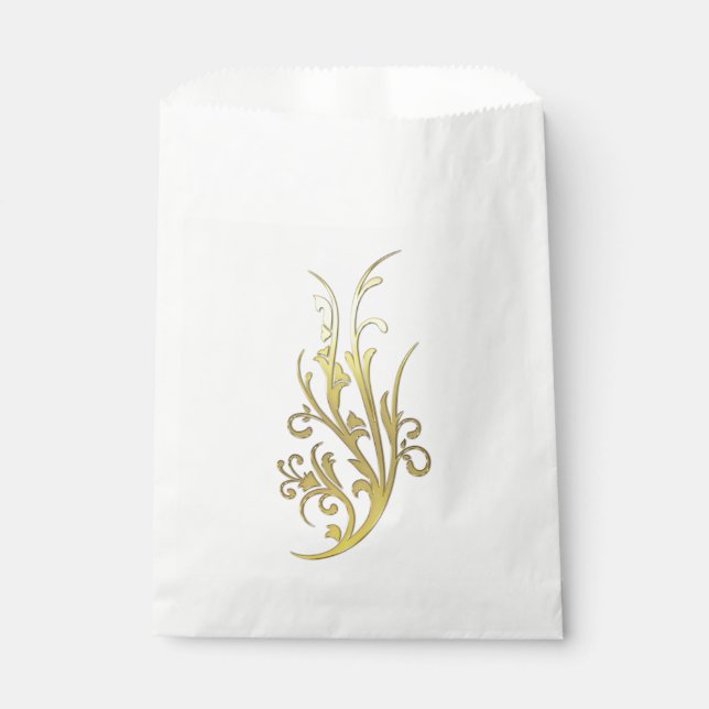 Bolsa De Papel Lujo abstracto flor de oro falso (Anverso)