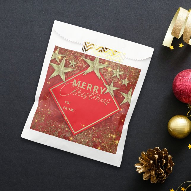 Bolsa De Papel Luminosas estrellas de oro y luces Navidades Purpu (Subido por el creador)