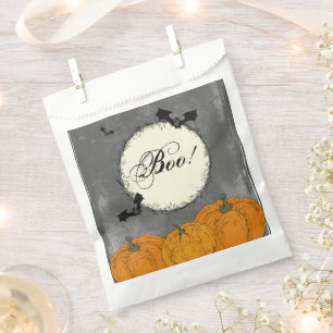 Bolsa De Papel Luna espeluznante y murciélagos de Halloween
