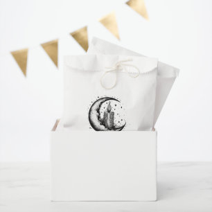 Bolsa De Papel Luna iluminada con vela
