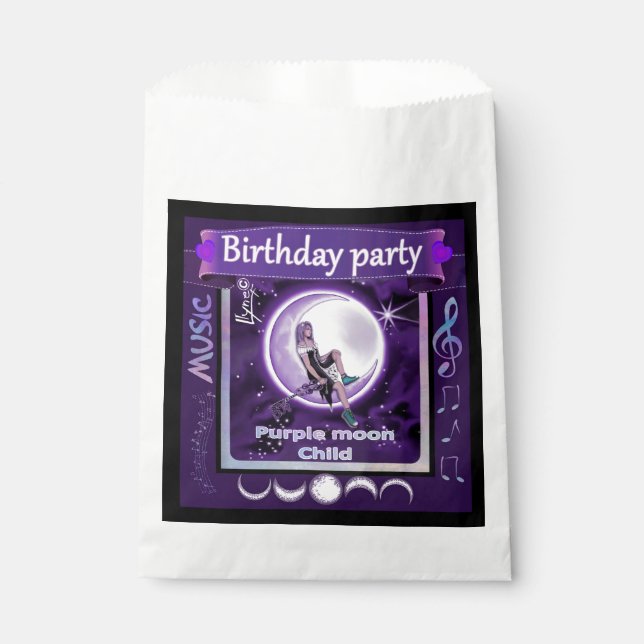 Bolsa De Papel Luna morada niño (Anverso)