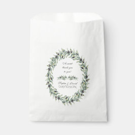 Bolsa De Papel Lush Watercolor Olive Brands Wreath Boda