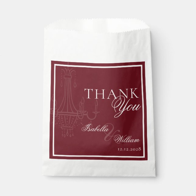 Bolsa De Papel Luxury dark Red Old Money Wedding chandelier (Anverso)