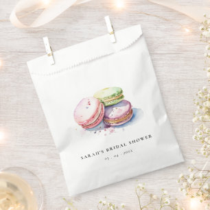 Bolsa De Papel Macarons Franceses Acuarela Pastelería Despedida d