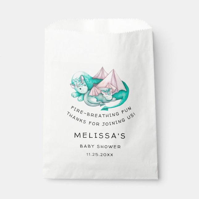 BOLSA DE PAPEL MADRE Y BEBÉ DRAGON BABY SHOWER (Anverso)