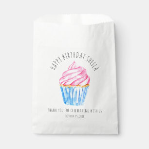 Bolsa De Papel magdalena de acuarela adorable glaseado rosa dulce