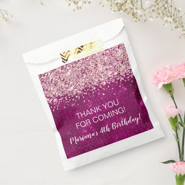 Bolsa De Papel Magenta Rosa Cualquier Fiesta de Cumpleaños de Eda (Sellado)