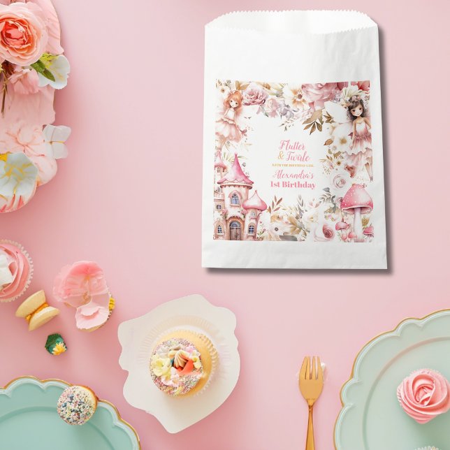 Bolsa De Papel Magical Fairy Floral Garden Pixie 1º cumpleaños (Subido por el creador)