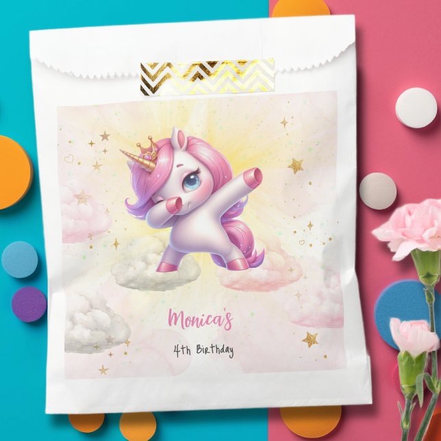 Bolsa De Papel Magnífica magia rosa de los niños unicornio cumple (Subido por el creador)