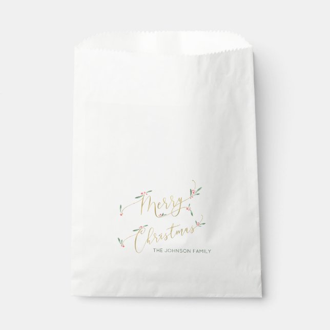Bolsa De Papel Magnífica tipografía moderna, buen trato navideño (Anverso)