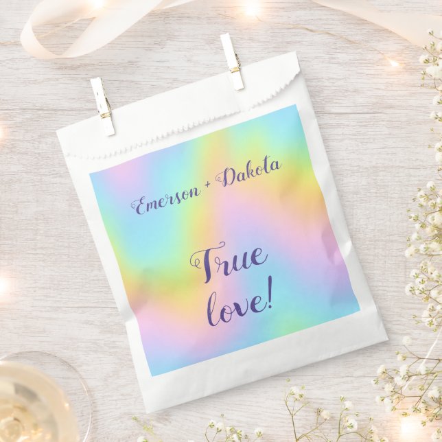 Bolsa De Papel Magnífico Boda del arcoiris Pastel (Cortado)