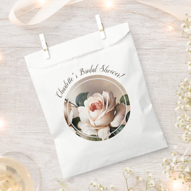 Bolsa De Papel Magnífico Rosa de aceite beige de Rubor ducha de n (Cortado)