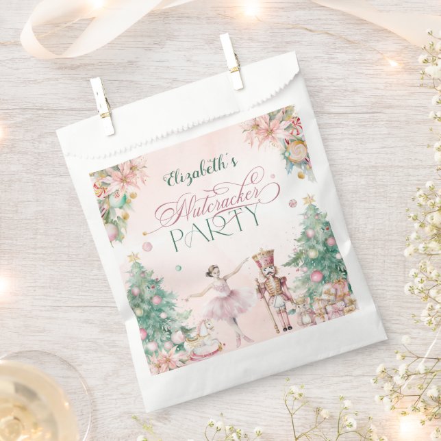 Bolsa De Papel Magnífico Soft Pink Nutcracker Girls Birday Party (Cortado)