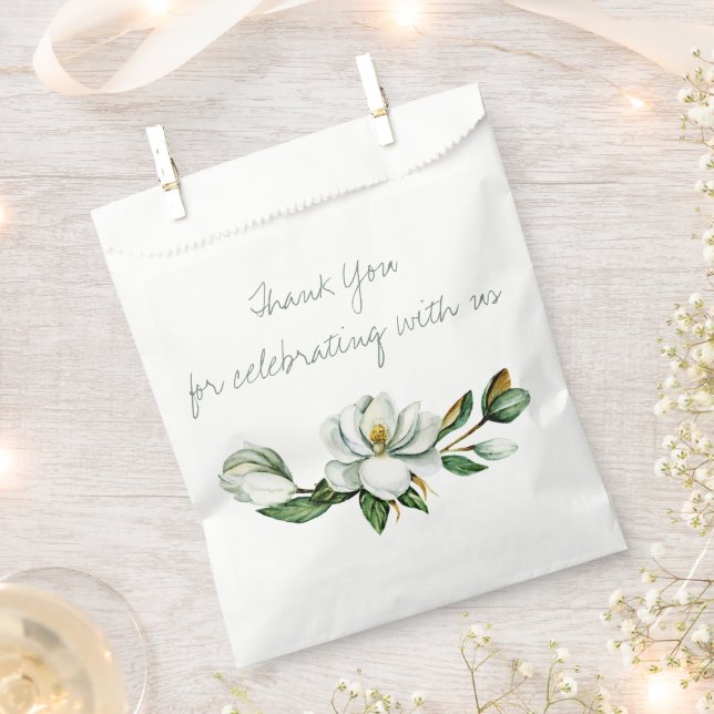 Bolsa De Papel Magnolia Greenery Bridal Shower (Cortado)