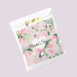 Bolsa De Papel Magnolia rosa elegante acuarela Ducha de novias