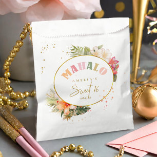 Bolsa De Papel Mahalo hawaiano Sweet Dieciséis ID1092 Floral