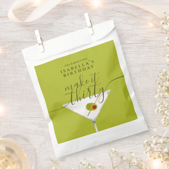 Bolsa De Papel Make It Thirty Green Martini 30 Nacimiento Fiesta (Cortado)