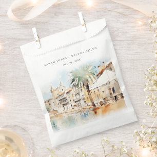 Bolsa De Papel Mallorca España Paisaje Acuarela Boda