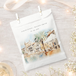 Bolsa De Papel Mallorca España Paisaje Acuarela Boda