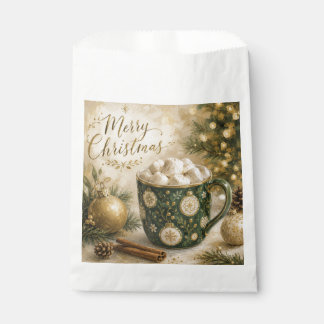 Bolsa De Papel Malvaviscos de Caliente Chocolate Cozy Green Gold
